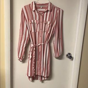 Pink and white striped dress